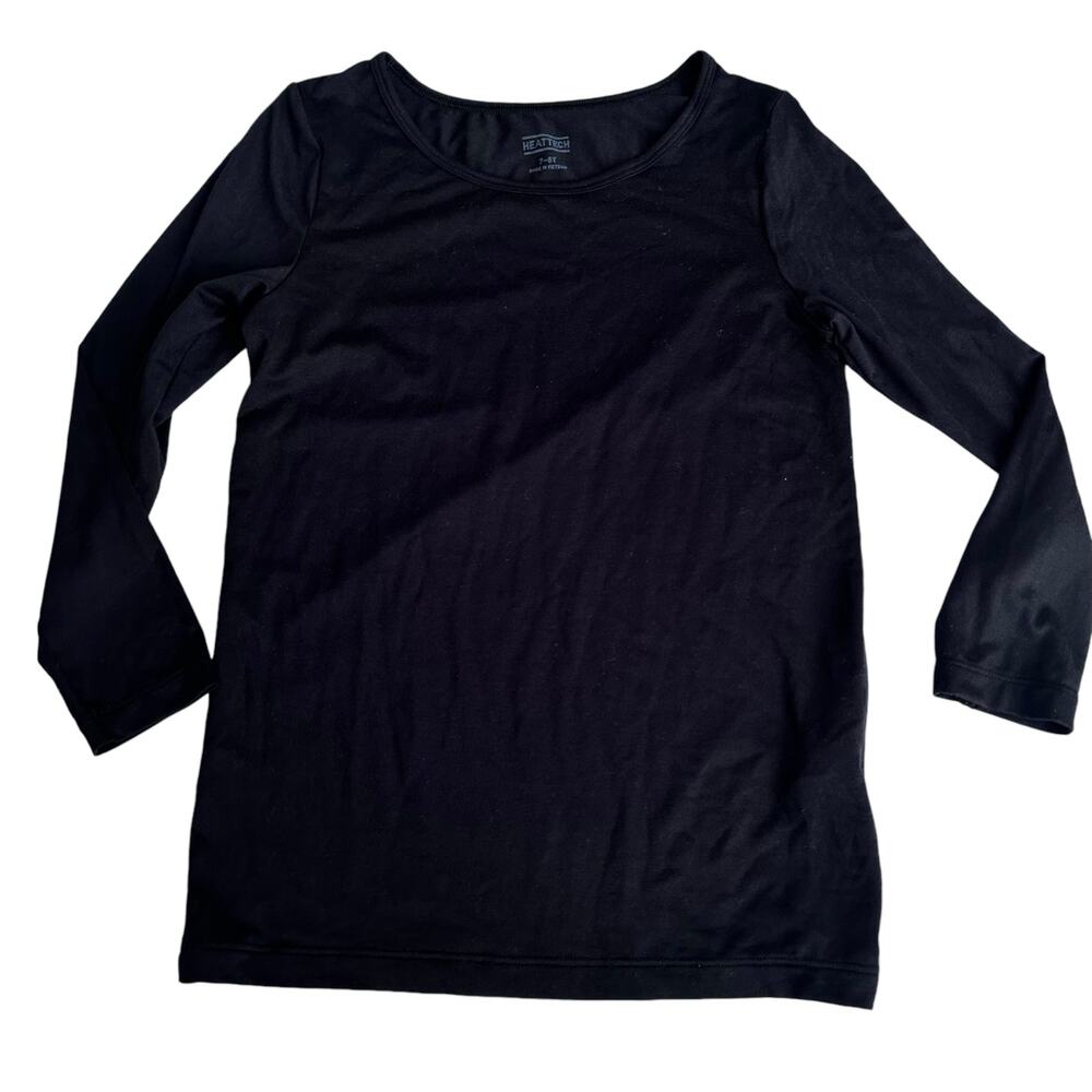 Girls Heattech Black Long Sleeve Top Size 7-8 base layer